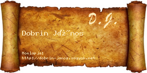 Dobrin János névjegykártya