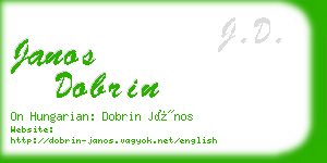 janos dobrin business card